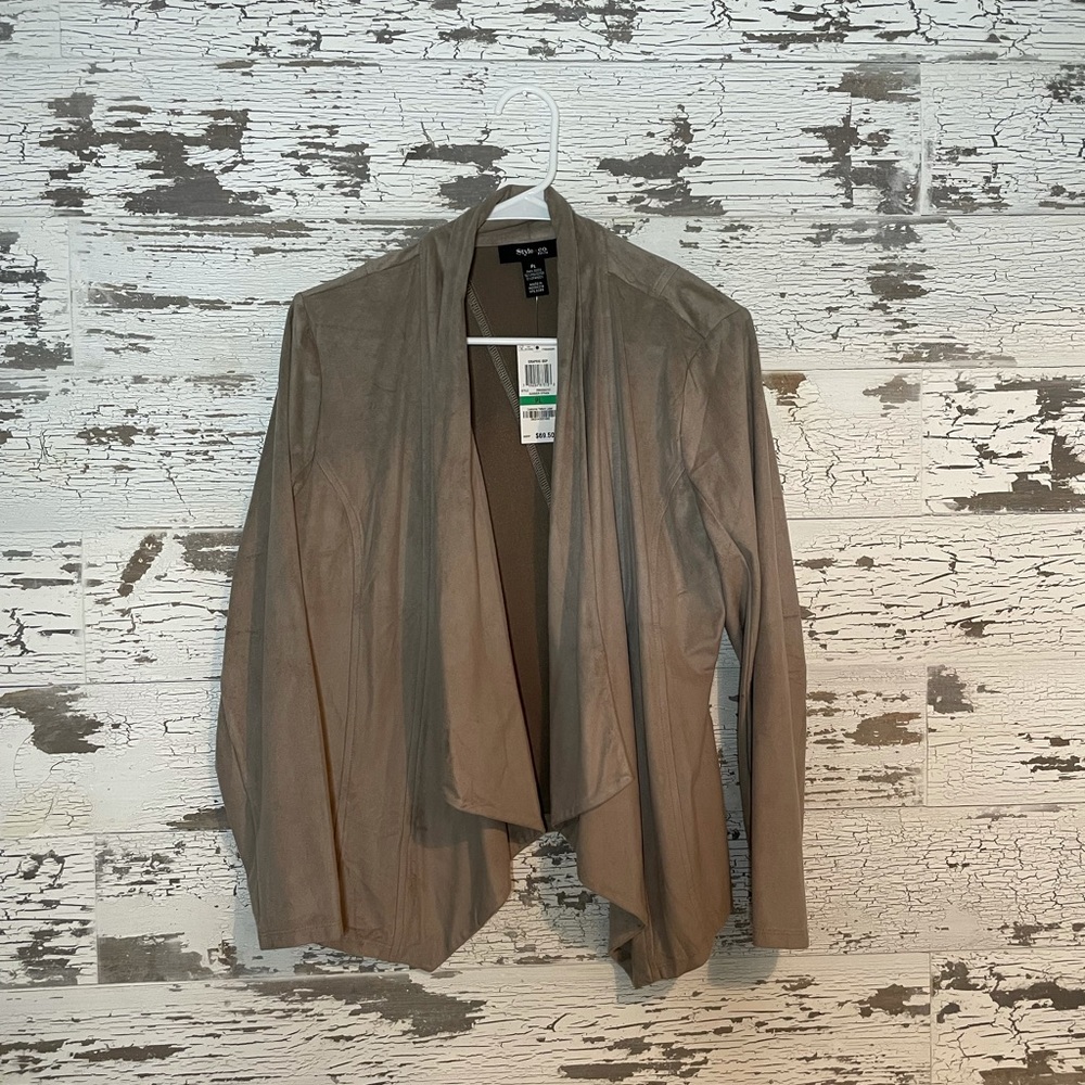 Faux suede blazer